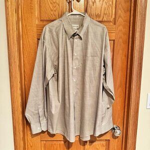 Pronto Uomo Men's 2XLT Beige Non-Iron Dress Shirt Long Sleeve